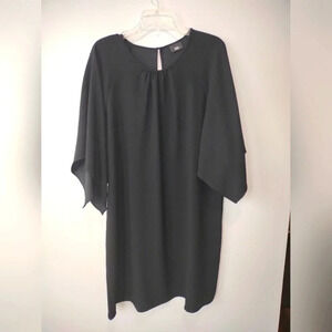 Mossimo black crew neck shift dress, drape sleeves